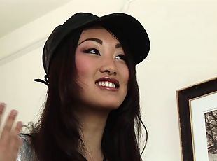 Asian Evelyn enjoys creamy cum in mouth as she makes a swallow in s...