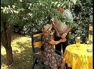 Passionate old lady craves to get hard bang with her guest in the g...