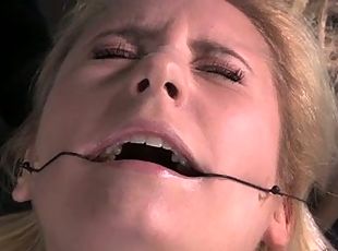 Cute blonde all tied up teased and squirting orgasm