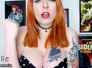 Sexy redhead wants you to jerk off to her tits JOI
