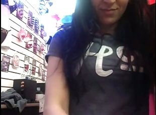 Public flashing in lingerie store tits pussy ass