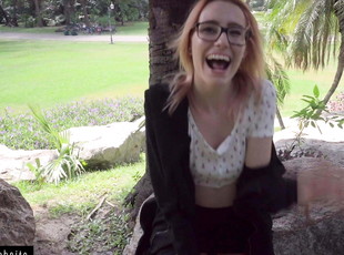 Public Agent Russian 18 Babe Flashing & Swallow Cum in Park
