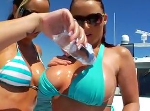 Babes on a boat get a black cock (IR)