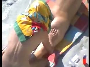 Nude Beach - Lovely Blond Oiled Up & Fucked