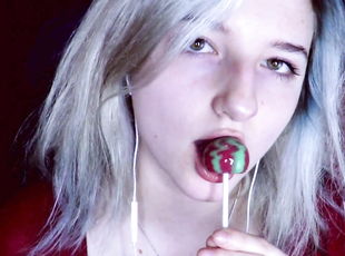 AftynRose ASMR lolipop licking sucking and tracing
