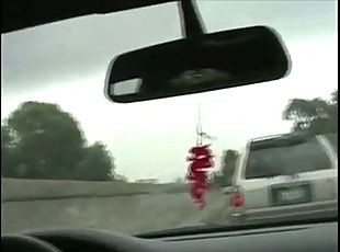 Blowjob in car on the highway