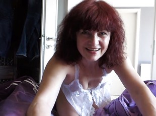 Incredible redhead mom sucks and penetrates herself in a couple of ...