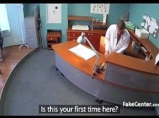 Surprised female patient fucks doctor