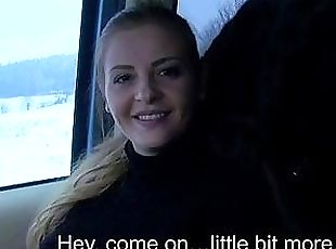 Busty Czech girl Alexa fucked in the car