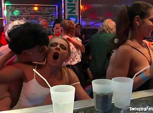 Drunk swingers get fucked at a sex party