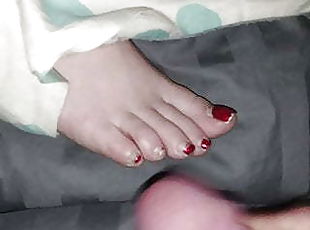 Big load for wifeys foot