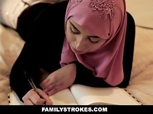 FamilyStrokes - Pakistani Wife Rides Cock In Hijab