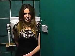 Bushy whore anal fucked in toilet room