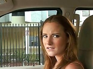 Busty hitch hiker teen fucked outdoors