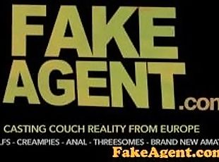 FakeAgent Blonde dance teacher takes big cock and frantic facial in...