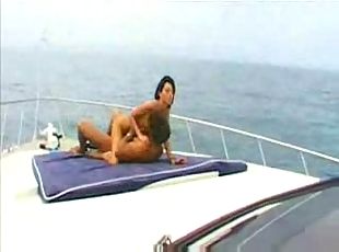 teenage babe fuckingvery hardly with twoguys in Boat