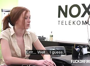 Redhead slut offers anal twice to keep her job