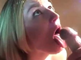 Hot chubby blonde girlfriend takes facial