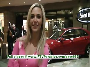 Sophia sexy blonde with natural tits having fun and flashing tits i...