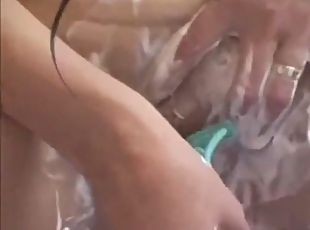 Sister spied while shaving pussy and masturbating