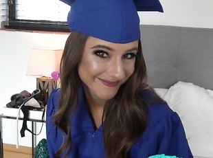 slutty daughter gets a big cock and a fuck for graduation present