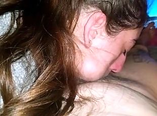 My wife deep throats fucks herself and get cum on and in her ass