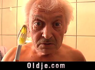 Black big boobs teenie fucking old guy in the shower