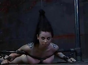 Sexy hot girl in bondage action