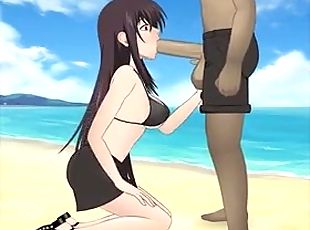 garganta-profunda, playa, hentai