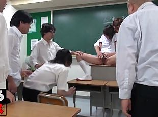 JAVGALAXY.COM - Hot Petite Japanese Schoolgirl Fucking with Old Perverts