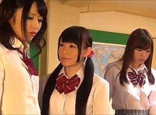 asiático, colegiala-schoolgirl, lesbiana, japonés