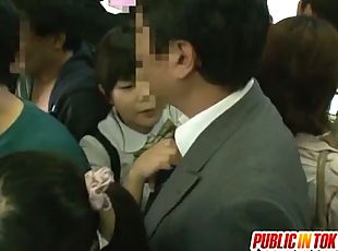 Kinky asian jerking guy in public