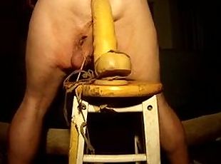Big dildo on a stool fucking my sweet ass