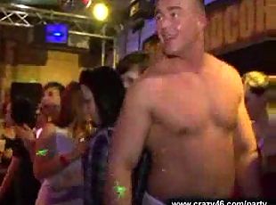 Hot Drunk Babes drinks cum at crazy sex Party