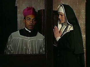 Sexy nun makes her confession to ebony priest and gets punishment f...