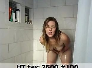 Cam Girl Edges and Cums Hard in Shower