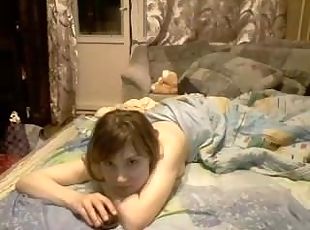 russo, adolescente, webcam, provocando