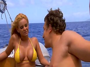 Hardcore sex with titty blonde on yacht in the open sea.