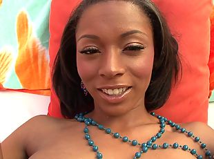 Affectionate ebony with nice ass moaning while her tight anal is banged hardcore in pov shoot