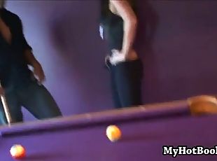 India Summers playing dirty pool with a black stud