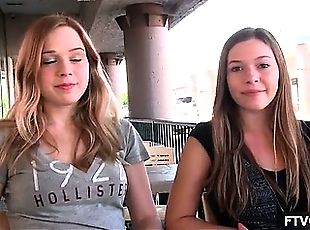 Cute teen babes get horny talking